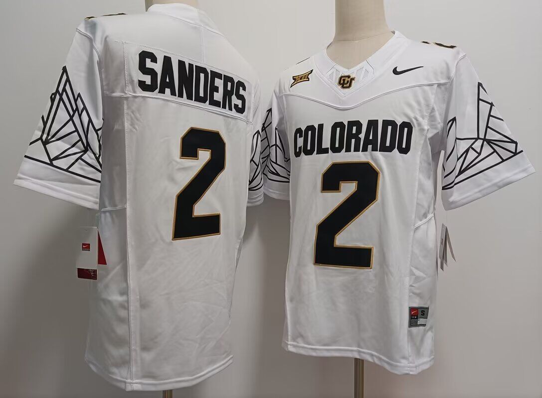 Men Colorado Buffaloes #2 Sanders white 2024 NCAA Nike jersey